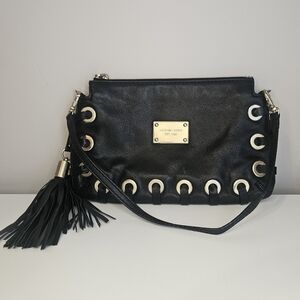 Michael Kors Astor Grommet Tassel Clutch Convertible Shoulder Bag Academia